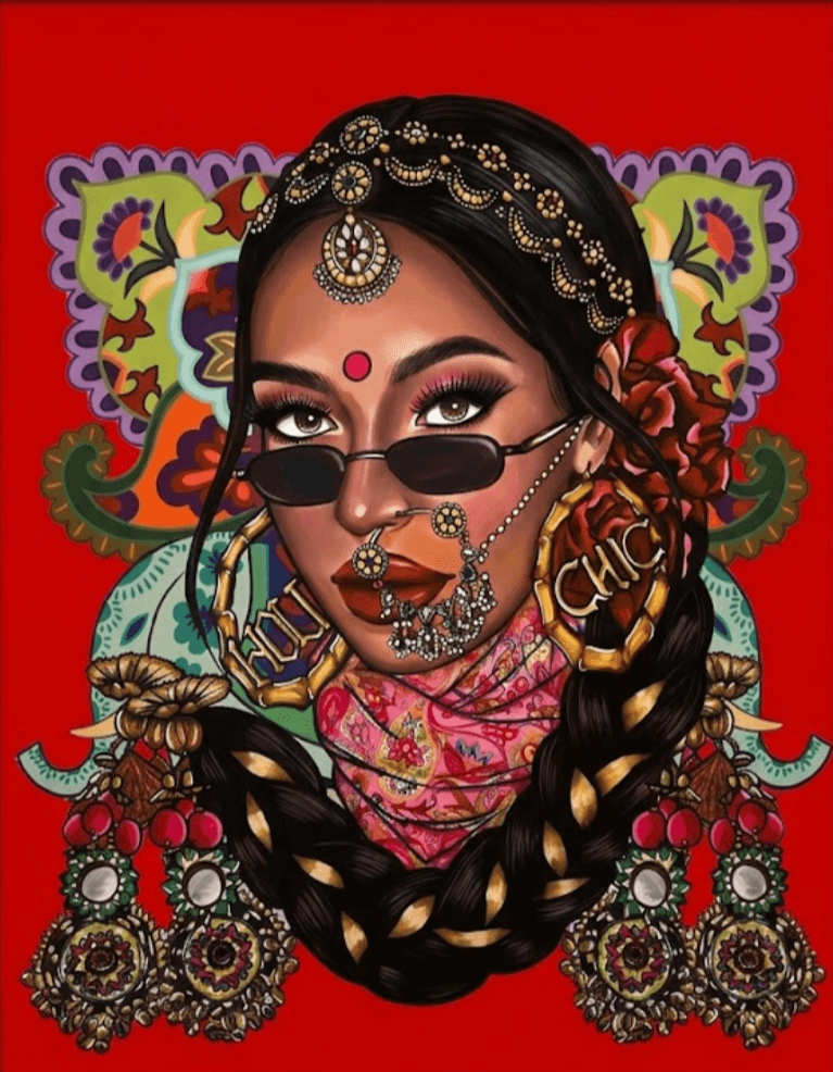 Indian art portrait illustration